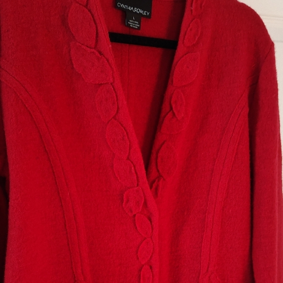Cynthia Rowley Bold Red Women's Cardigan - Picture 3 of 4